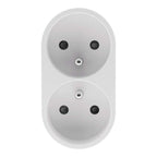 Zenitech - Adaptateur double 16 A pour façade - Blanc