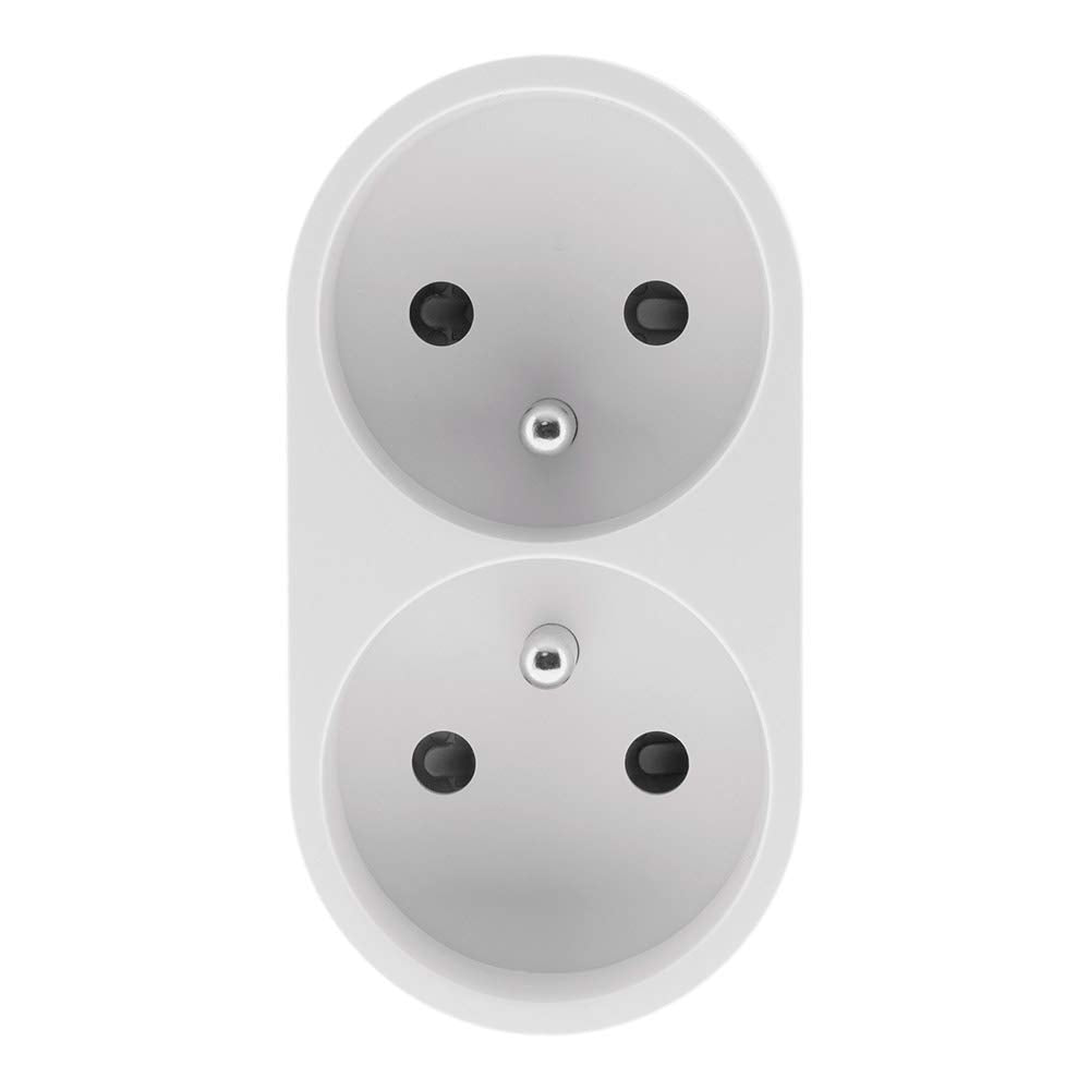 Zenitech - Adaptateur double 16 A pour façade - Blanc