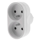 Zenitech - Adaptateur double 16 A pour façade - Blanc