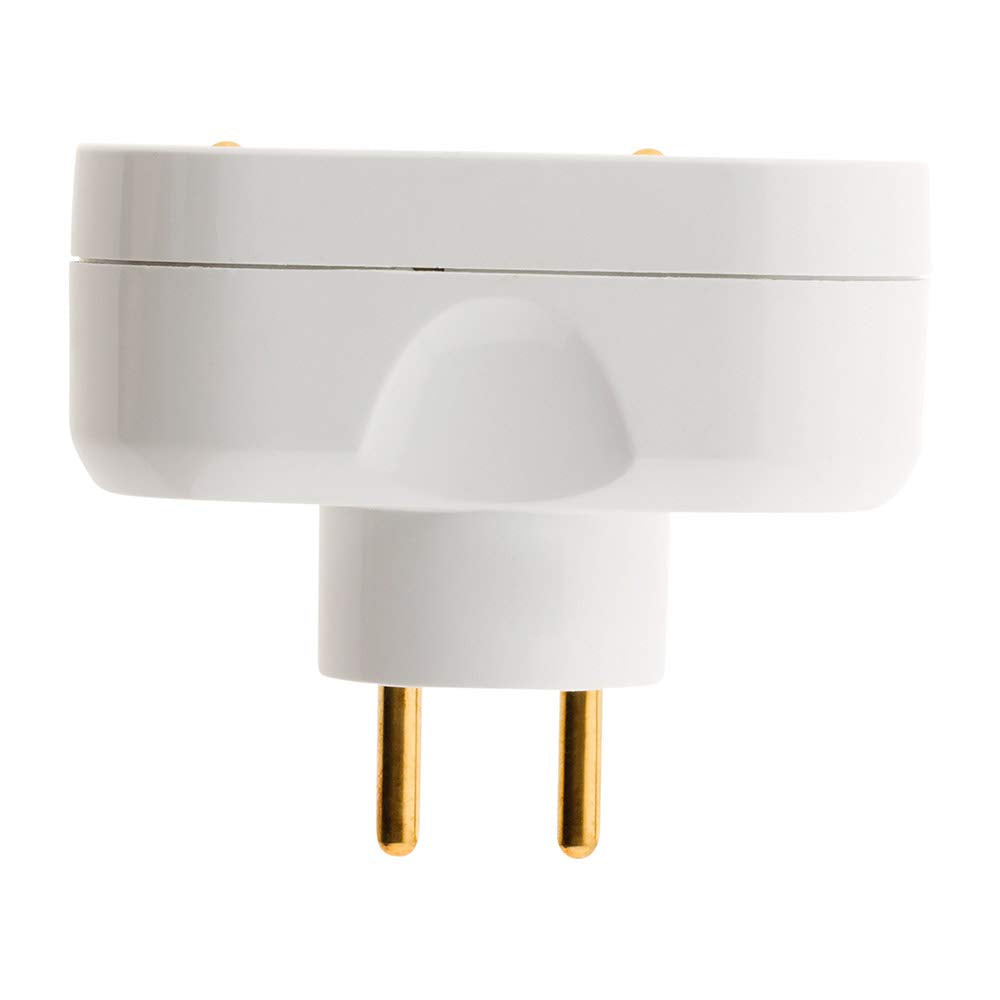 Zenitech - Adaptateur double 16 A pour façade - Blanc