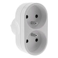 Zenitech - Adaptateur double 16 A pour façade - Blanc