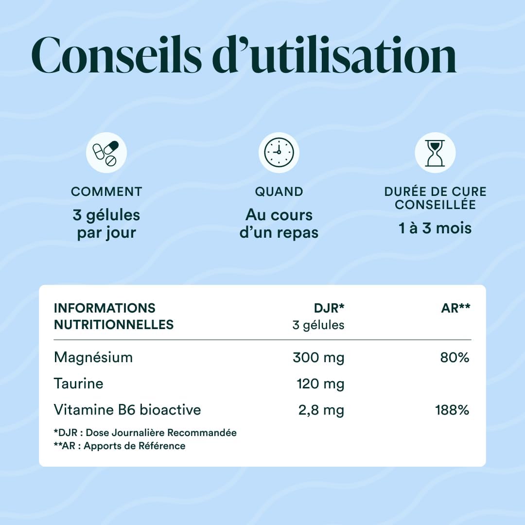 NOVOMA Bisglycinate de magnésium 300 mg + Vitamine B6, 120 gélules