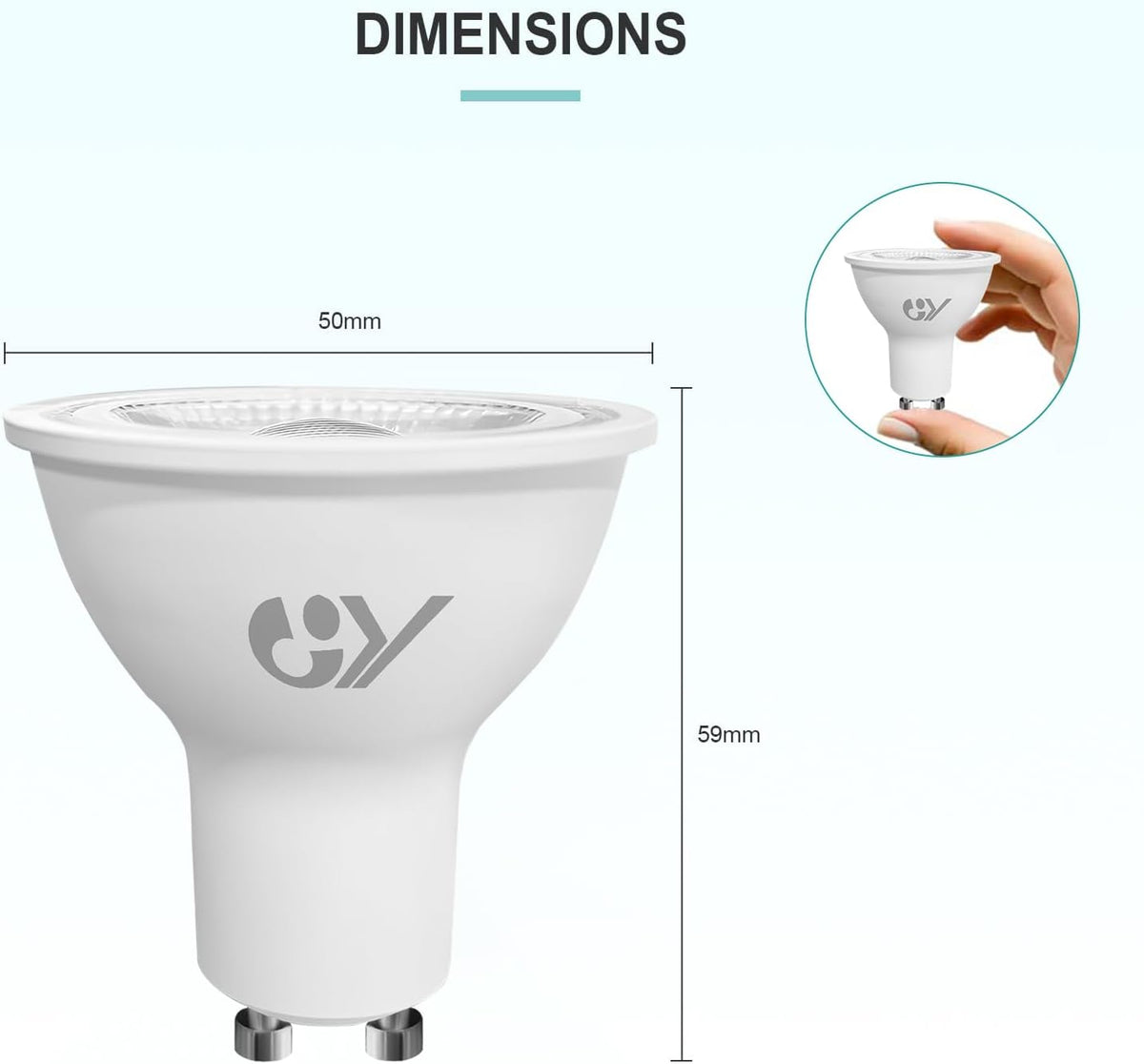 Ampoules LED GU10 GY 4,9W équivalent 80W, 790LM 4000K Blanc Neutre, angle de diffusion 120°, ampoule LED GU10 économe en énergie, non dimmable, lot de 10