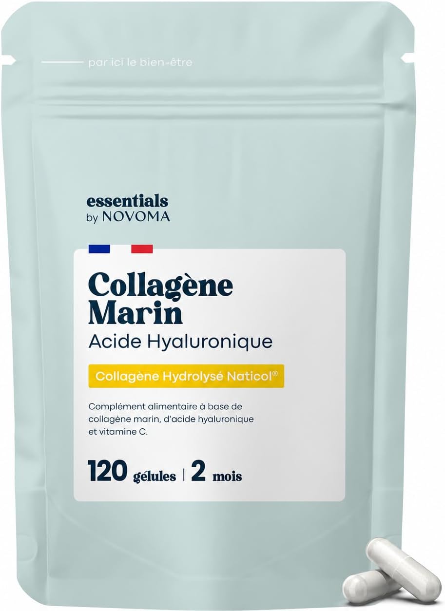 Collagène Marin + Acide Hyaluronique + Vitamine C, 120 Gélules - 2 Mois