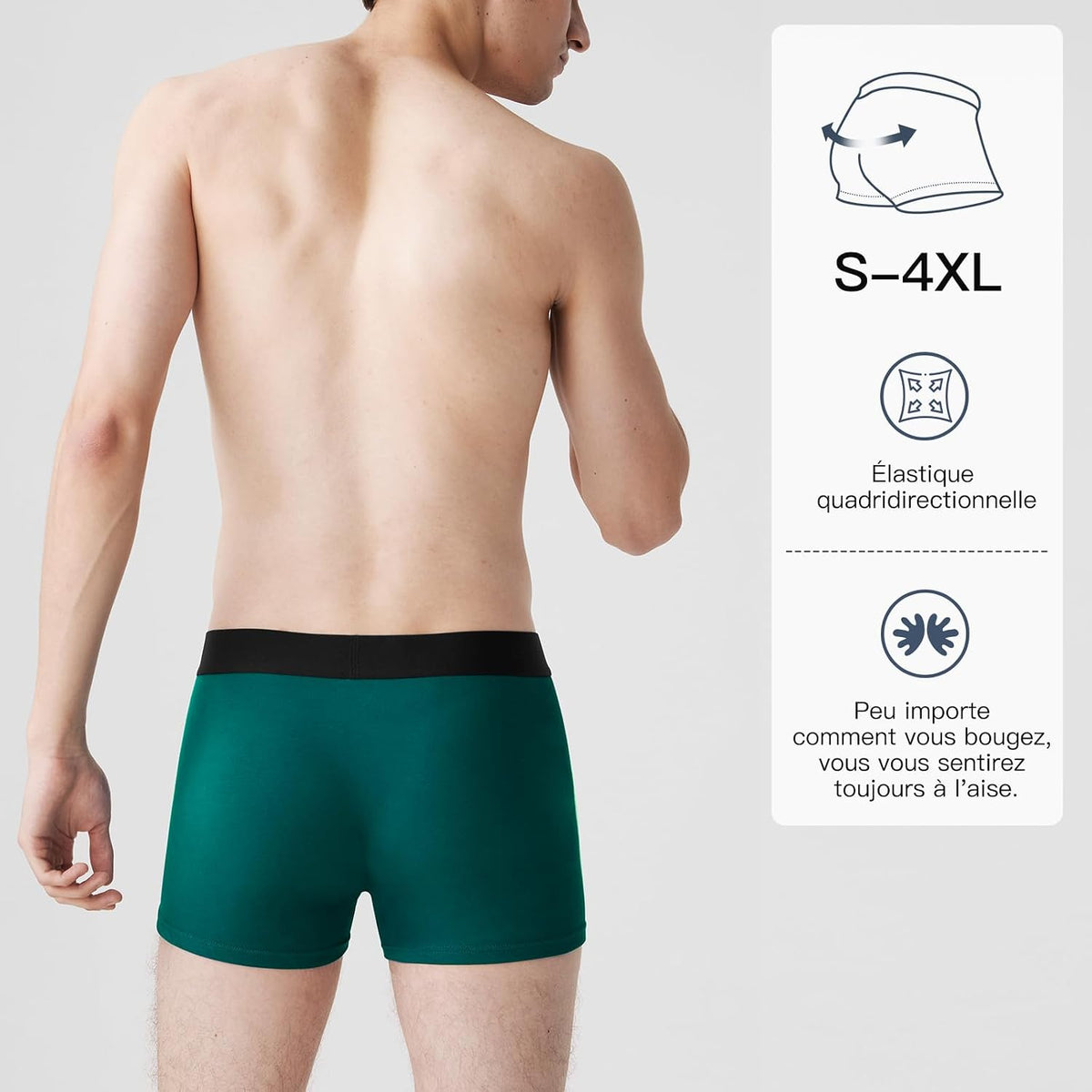 Fullluwaa Lot de 10 boxers en coton pour homme, ceinture élastique douce