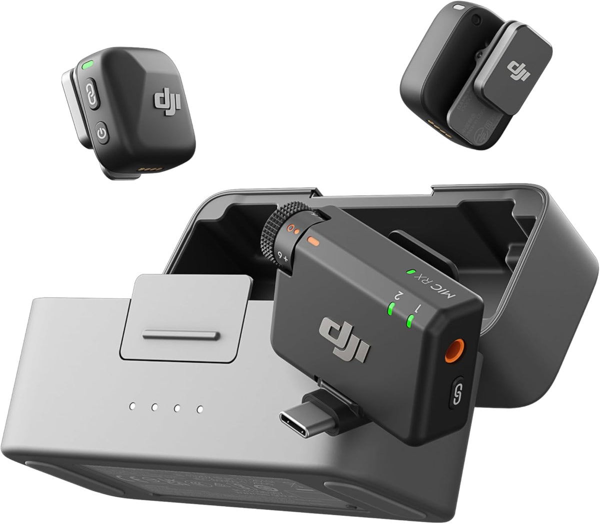DJI Mic Mini (2 émetteurs + 1 récepteur + étui de recharge), ultraléger, audio de haute qualité
