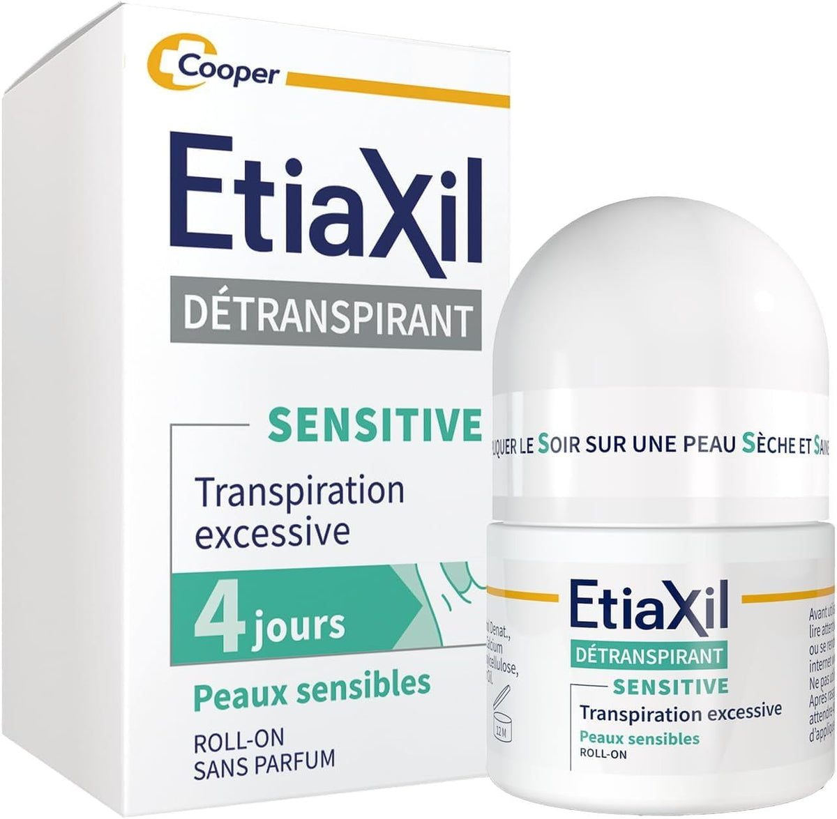 ETIAXIL Déodorant Détranspirant Peaux Sensibles - Sans parfum - 15ml