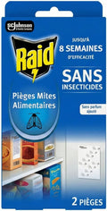 Raid Piège Mites Alimentaires - Piège Anti-Mites - Sans insecticide - Jusqu'à 8 semaines d'efficacité - 2 pièges