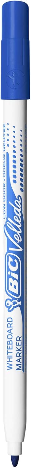 BIC Velleda 1721 Feutres effaçables à sec à pointe fine pour tableau blanc – Couleurs assorties, étui carton de 8