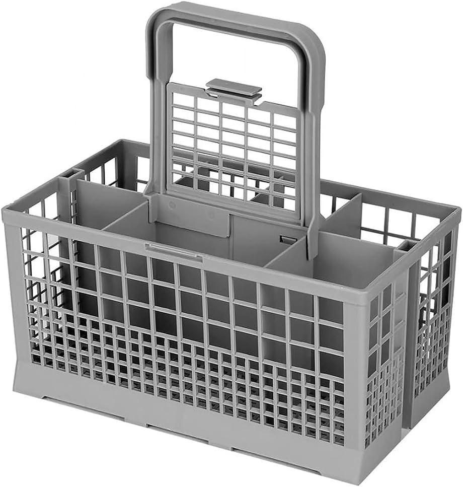 DL SERVICE Panier à couverts universel pour lave-vaisselle compatible avec différentes marques (Bosch/Siemens/Rex/Electrolux), poignée amovible, en plastique, 24P x 24l x 23,5H cm