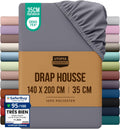 Utopia Bedding Drap Housse - Gris, 140 x 190/200 cm