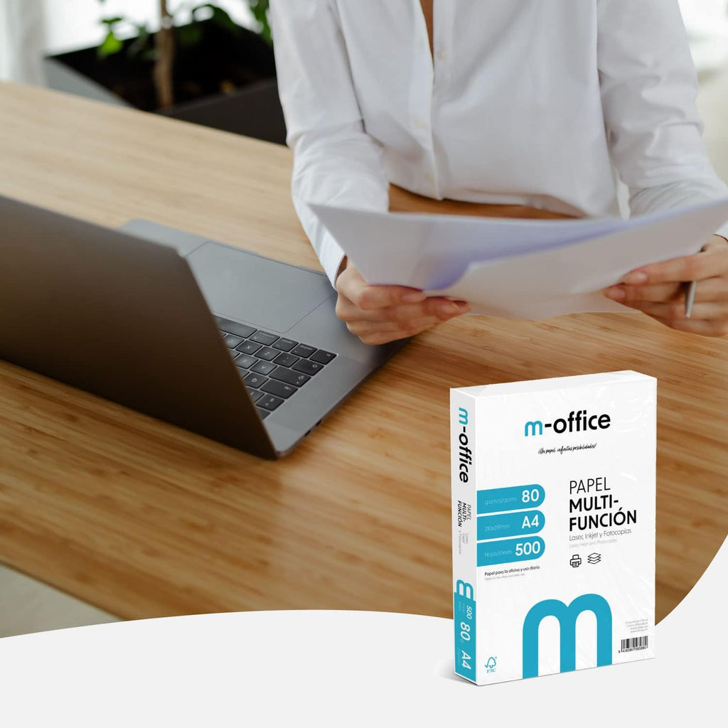 M-Office Lot de 250 feuilles de papier multifonction pour imprimante jet d'encre et laser Format A4 210 x 297 mm