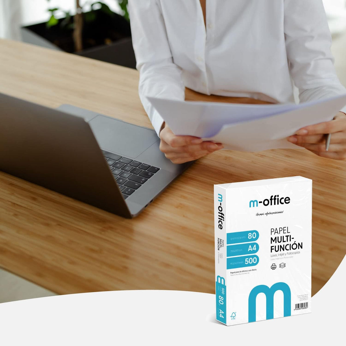 M-Office Lot de 250 feuilles de papier multifonction pour imprimante jet d'encre et laser Format A4 210 x 297 mm