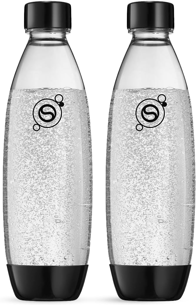 Lot de 2 bouteilles réutilisables SodaStream Fuse 1L sans BPA | Noires
