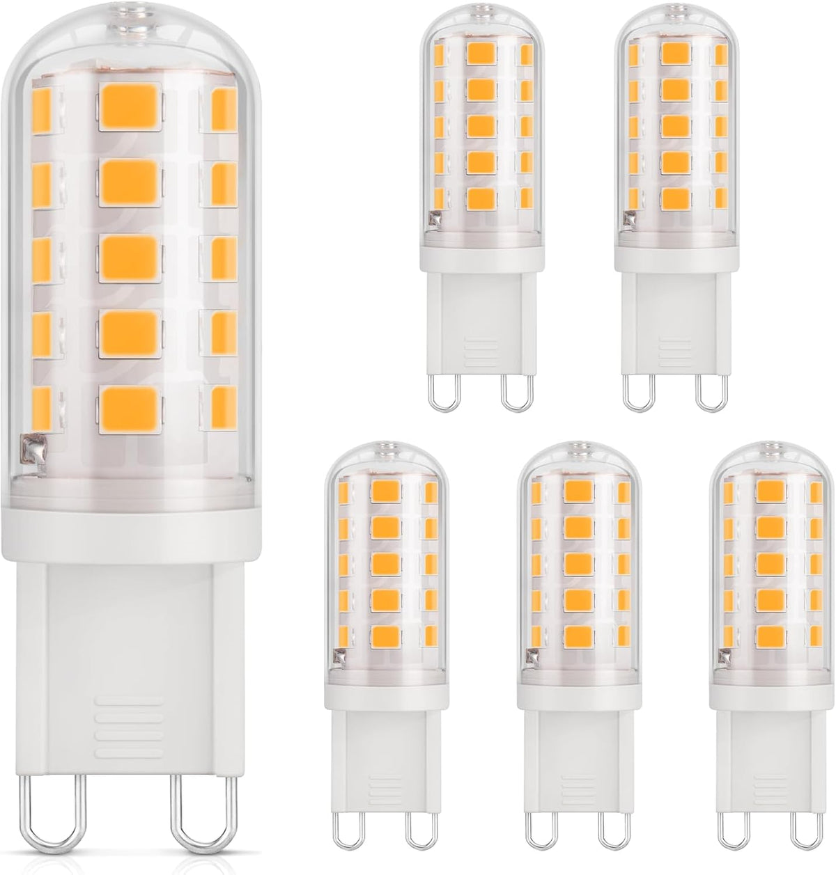 DiCUNO Ampoule LED G9 3W, Équiv. 30W, Blanc chaud 2700K, 410lm, Lot de 6