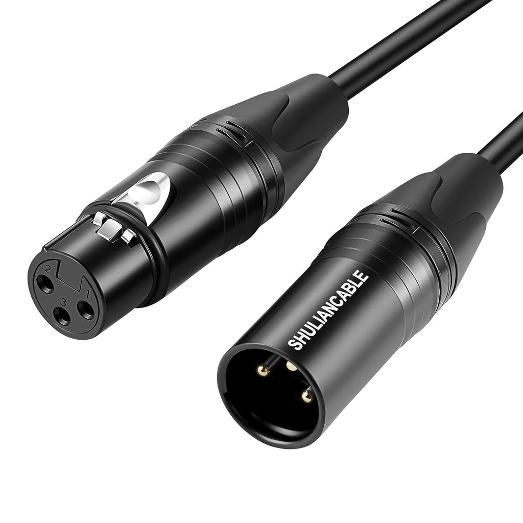 SHULIANCABLE Câble XLR, câble de microphone professionnel symétrique mâle vers femelle, compatible avec microphone, table de mixage, caméra, amplificateur, alimentation fantôme, haut-parleur (2M)