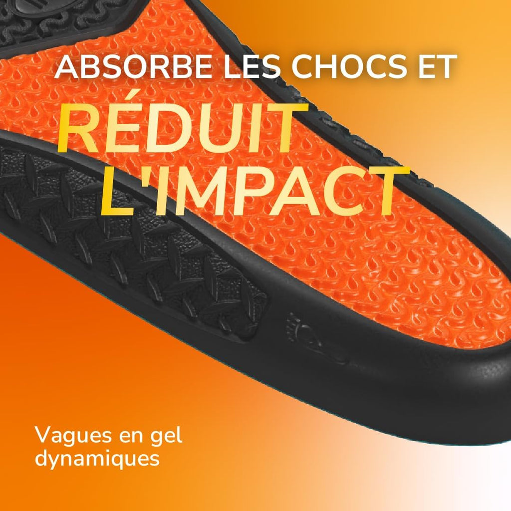 Scholl Semelles GelActiv Professionnel - Chaussures de travail Hommes - Pour un confort durable avec une absorption des chocs et un amorti renforcé grâce à la technologie GelWave - Taille 40 à 46,5