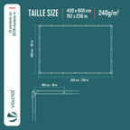 VOUNOT® Bâche de Protection en Polyéthylène 240g/m² Bâche Imperméable Ultra Lourde et Résistante Revêtue des Deux Côtés avec Œillets en Aluminium Couverture Étanche pour Jardin, Piscine 4x6m