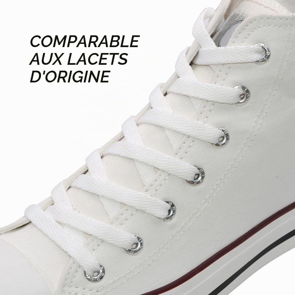 VSUDO Lacets plats pour baskets, lacets plats pour sneakers - Économiques, 8 mm de large, 29 couleurs et 14 longueurs au choix