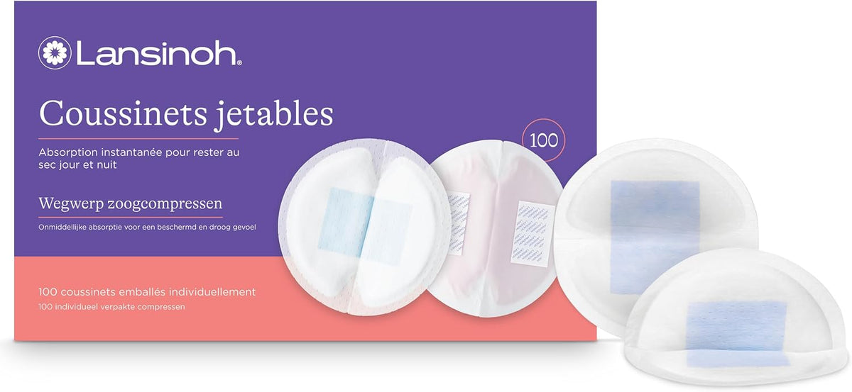 Coussinets d'allaitement jetables Lansinoh x100 ultra-absorbants anti-fuites