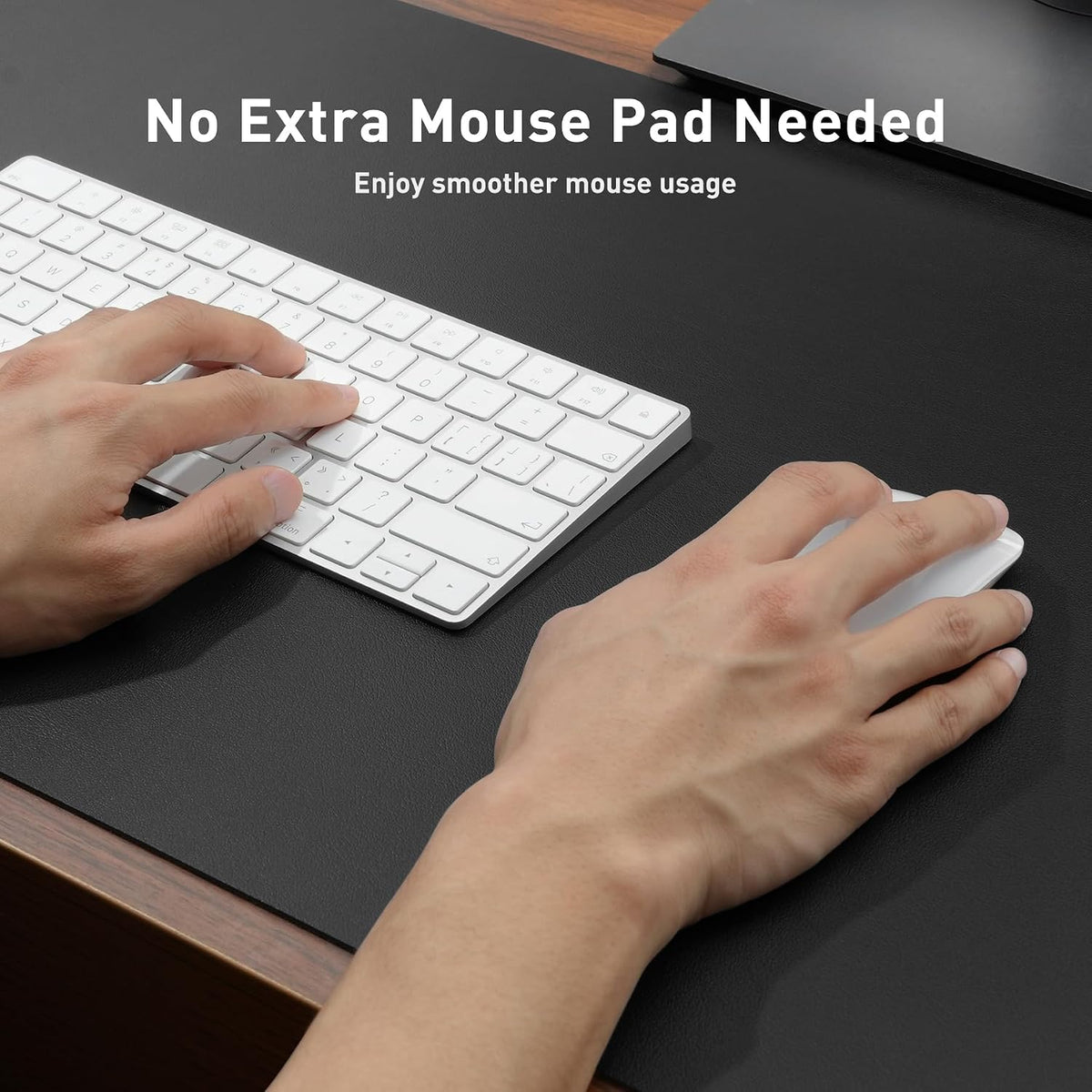 Aothia Sous-main de bureau, Grand tapis de souris, 80 x 40 cm, Noir