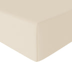 Amazon Basics Drap-housse, 160 x 200 x 30 cm, en microfibre de polyester pour matelas épais jusqu'à 30 cm, beige