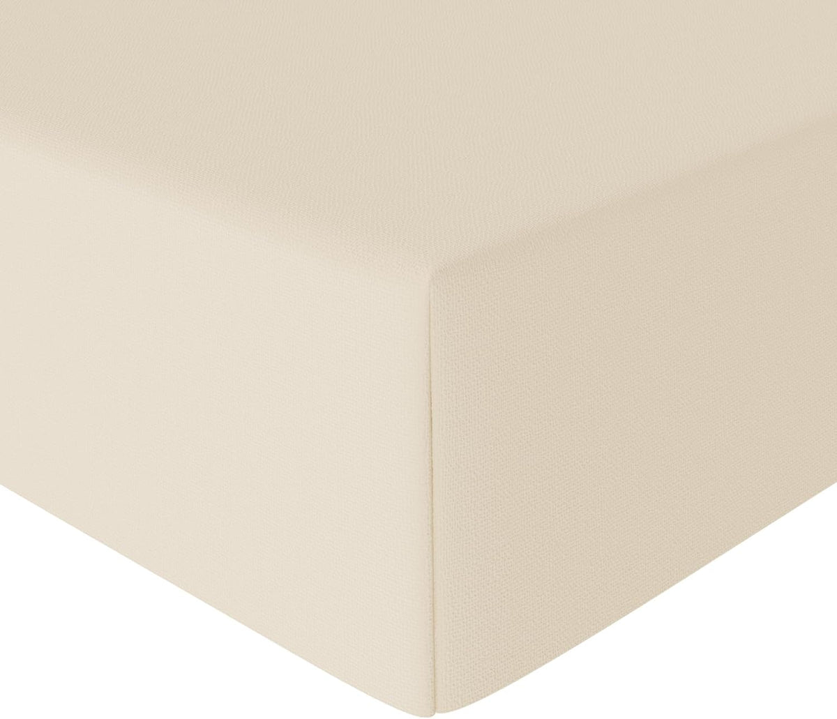 Amazon Basics Drap-housse, 160 x 200 x 30 cm, en microfibre de polyester pour matelas épais jusqu'à 30 cm, beige