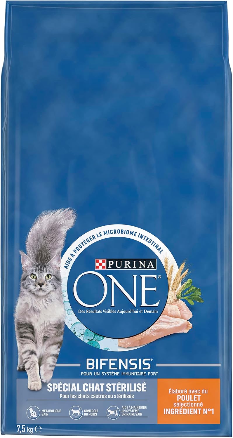 PURINA ONE - Bifensis Croquettes pour chat adulte stérilisé - Sac de 7,5 kg