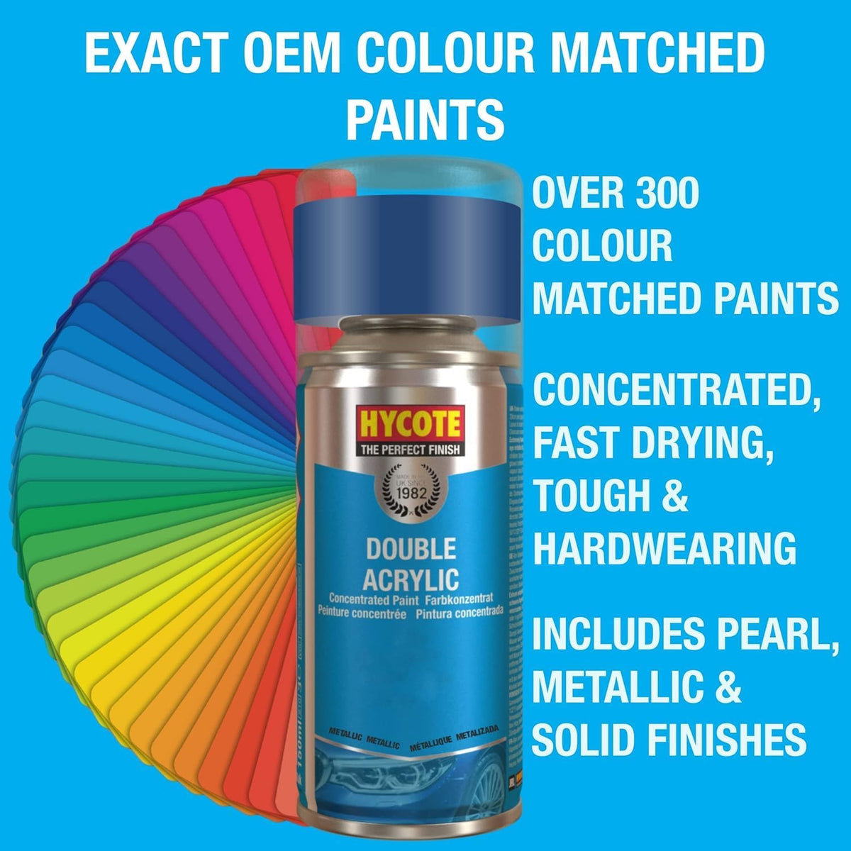 Vernis transparent brillant en spray Hycote – Laque de protection acrylique 400 ml – Fixe et protège la peinture – Fini durable, séchage rapide, clair