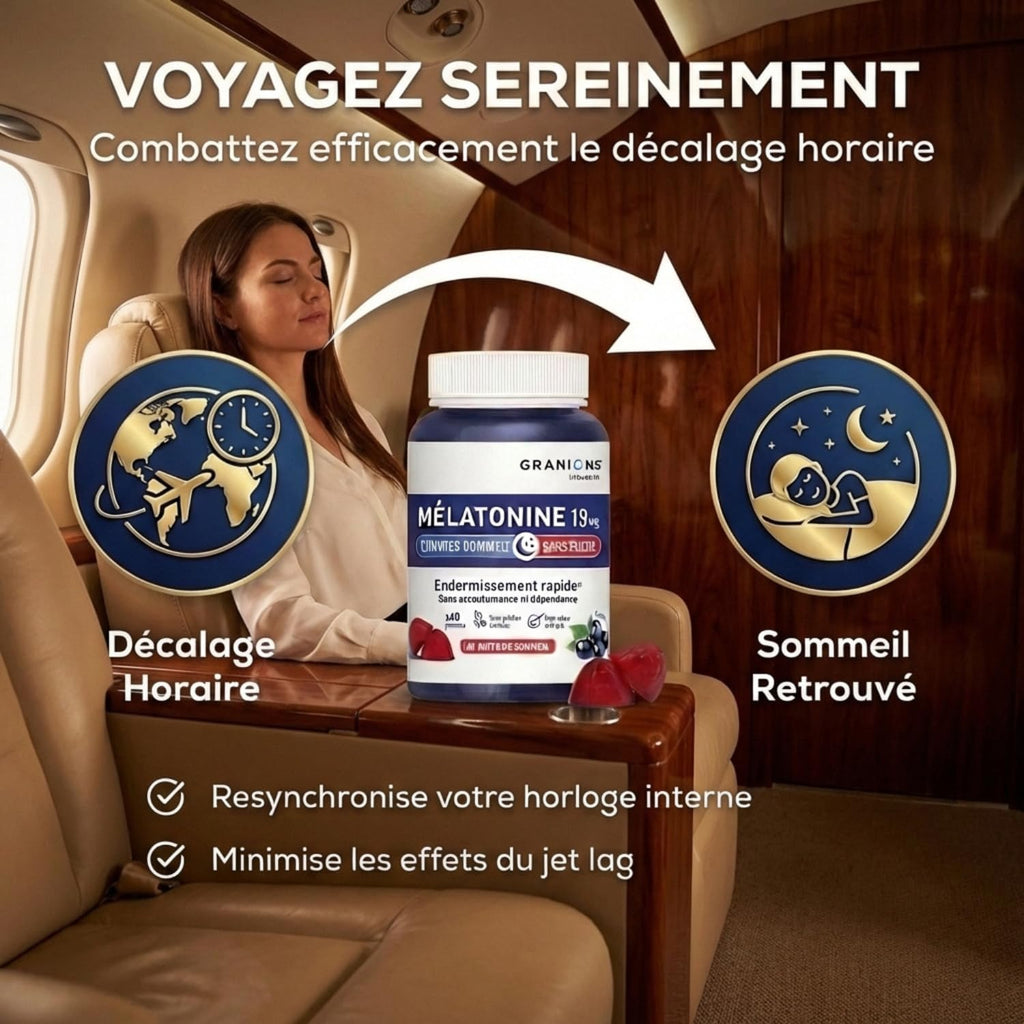 Granions - Gummies Sommeil - Mélatonine 1,9 mg - Sans sucre - 60 gummies