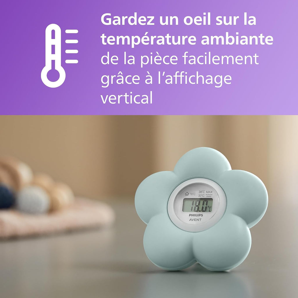Thermomètre de bain numérique pour bébé Philips Avent, étanche et mesure précise de la température (Modèle SCH480/00)