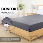 Utopia Bedding Drap Housse - Gris, 140 x 190/200 cm