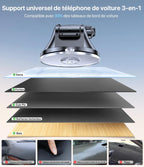 Support téléphone voiture Miracase [Ventouse puissante] porte-téléphone pour tableau de bord, rotation 360°, ventouse portable pour iPhone, compatible avec smartphones de 4 à 7,2 pouces