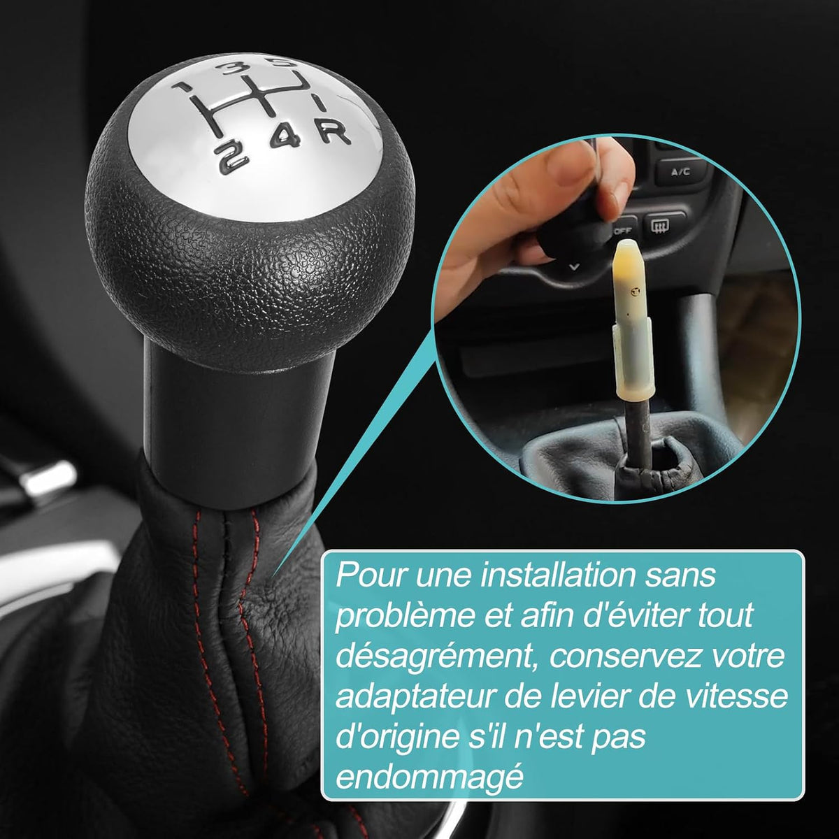 Pommeau de levier de vitesses manuel 5 rapports Spurtar pour Peugeot 106