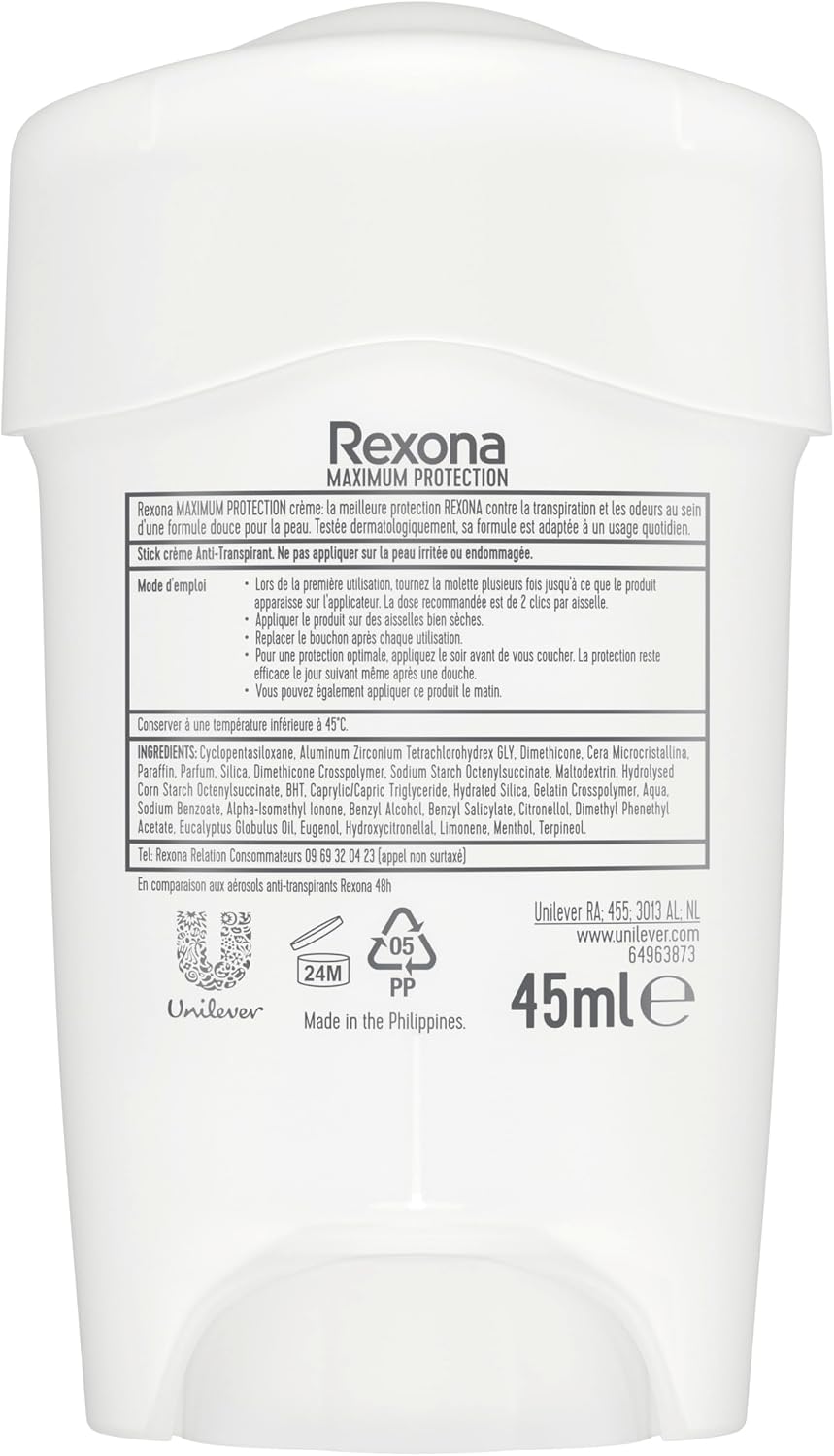 REXONA Maximum Protection Déodorant Femme Stick Clean Scent 45 ml