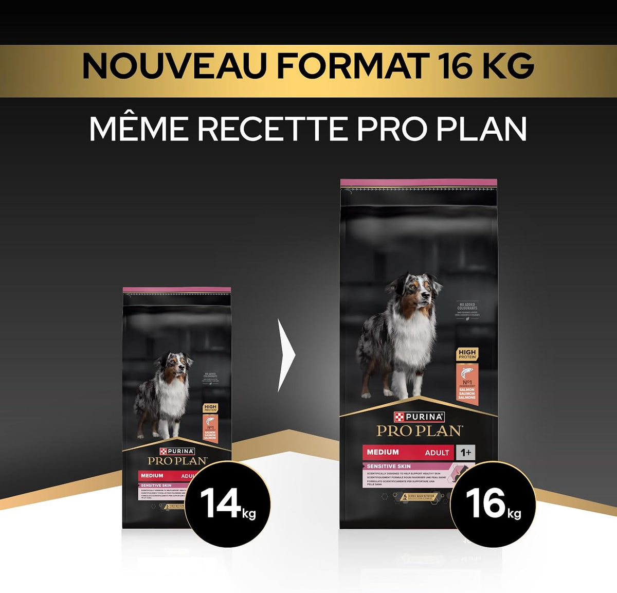 Purina Pro Plan - Medium Adult Sensitive Skin Chien, Saumon - Sac de 3 kg