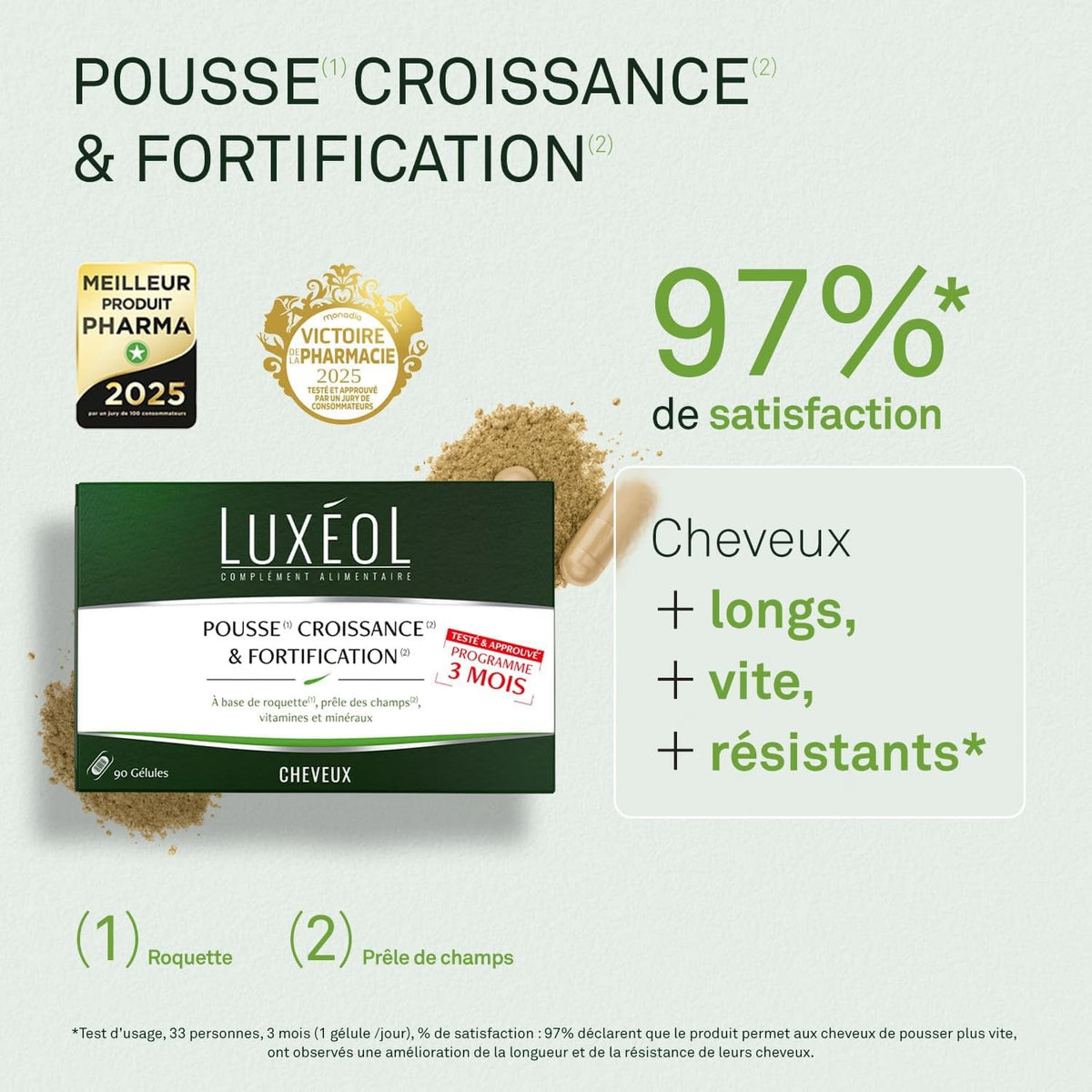 LUXÉOL - Pousse Croissance & Fortification - Complément Alimentaire Cheveux
