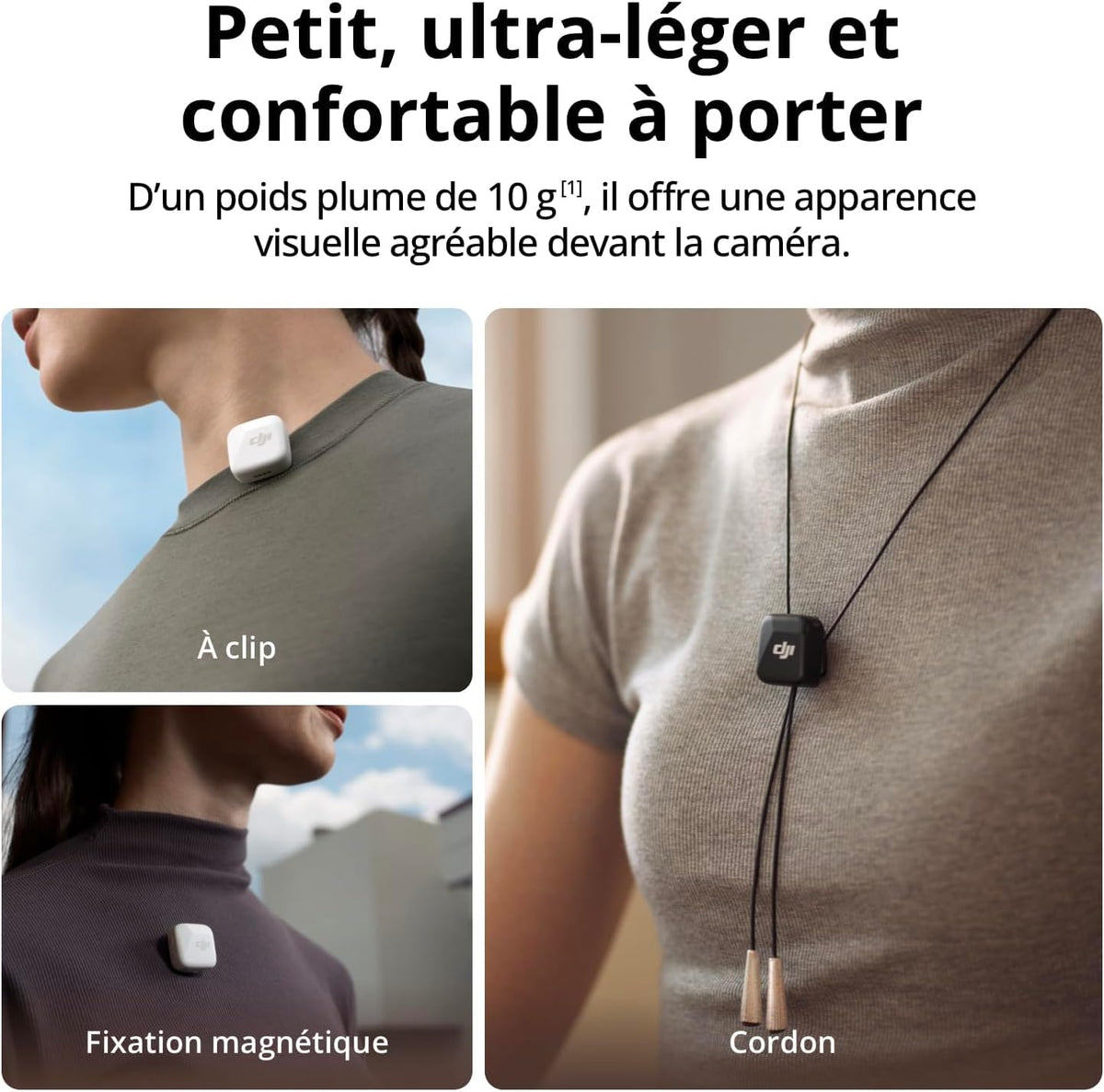 DJI Mic Mini (2 émetteurs + 1 récepteur + étui de recharge), ultraléger, audio de haute qualité