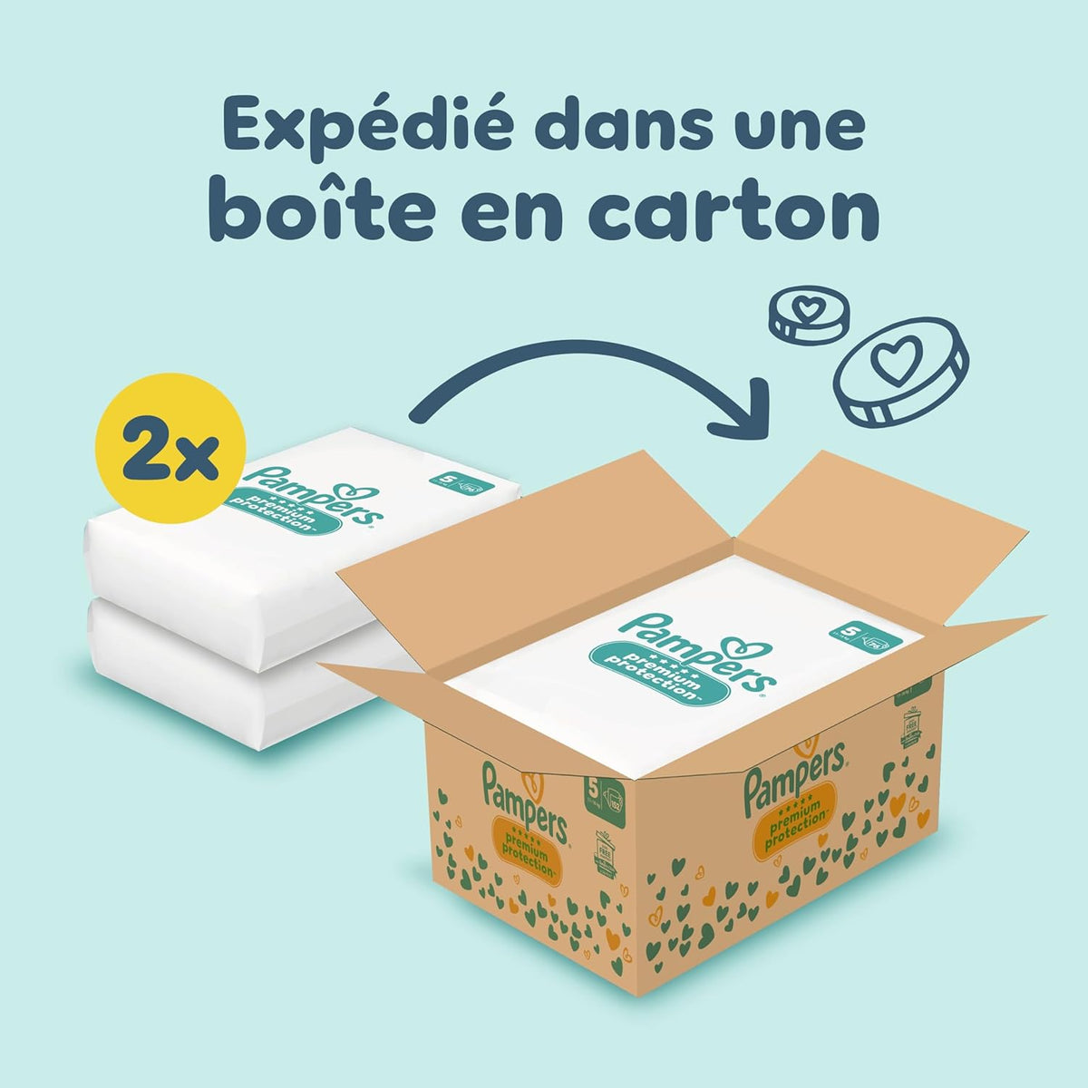 Couches Pampers Premium Protection Taille 5 x152 Pack Mensuel