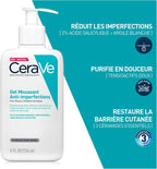 CeraVe - Gel Moussant Anti-Imperfections - Purifie la peau en douceur et réduit les imperfections - Acide salicylique, argile blanche, céramides et niacinamide - Peau à tendance acnéique