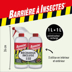 BARRIÈRE À INSECTES Insectes rampants, volants, acariens – Prêt à l'emploi 1 L + recharge de 1 L, sans objet