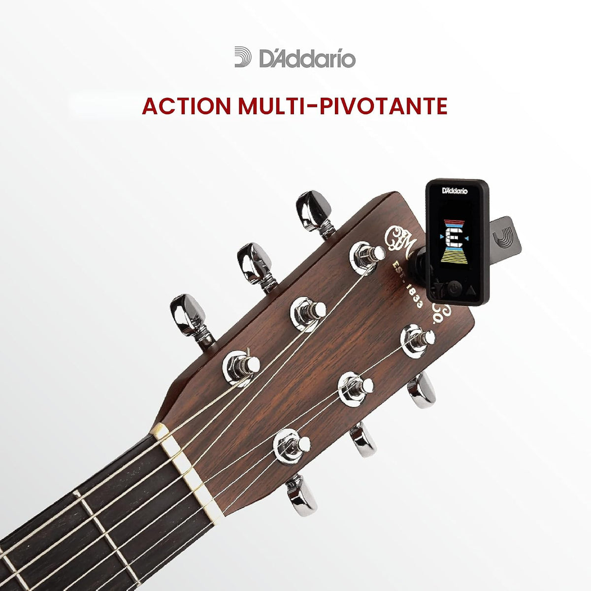 Accordeur à pince pour guitare D'Addario Eclipse, noir