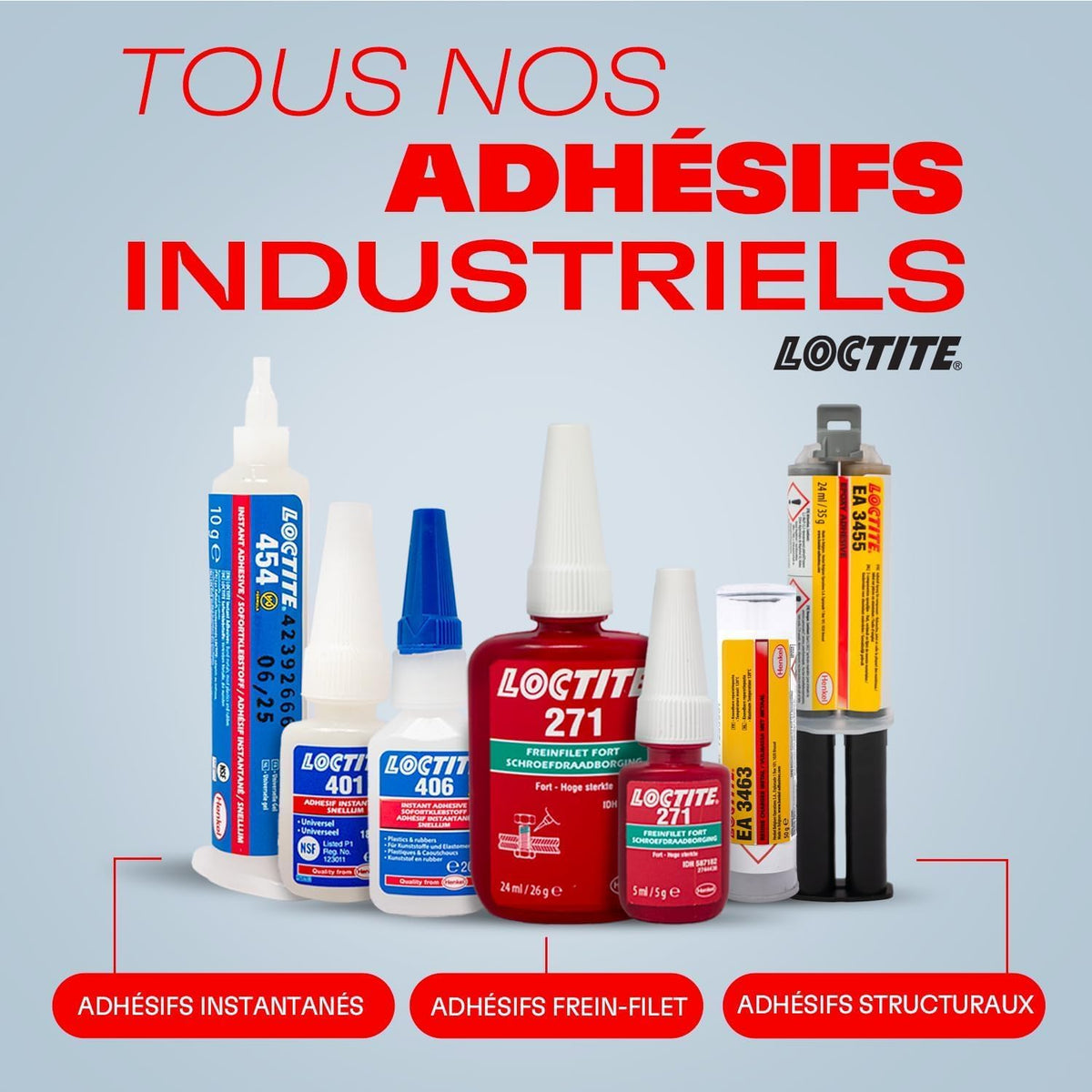 Loctite 243, frein filet résistance normale, frein filet bleu pour blocage et étanchéité des fixations filetées, flacon de 5 ml - aspect bleu