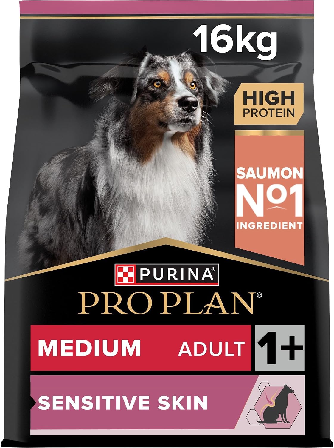 Purina Pro Plan - Medium Adult Sensitive Skin Chien, Saumon - Sac de 3 kg