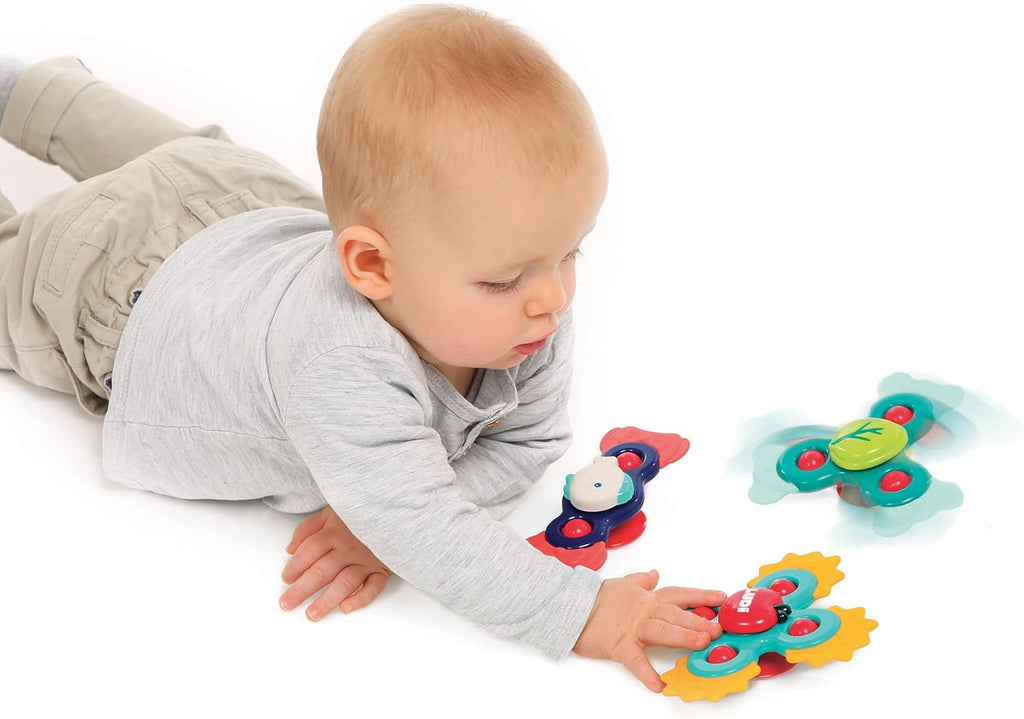 Ludi - Baby Hand Spinners - Jouets rotatifs à ventouse - Jouet d'éveil et de bain pour bébé - Dès 10 mois