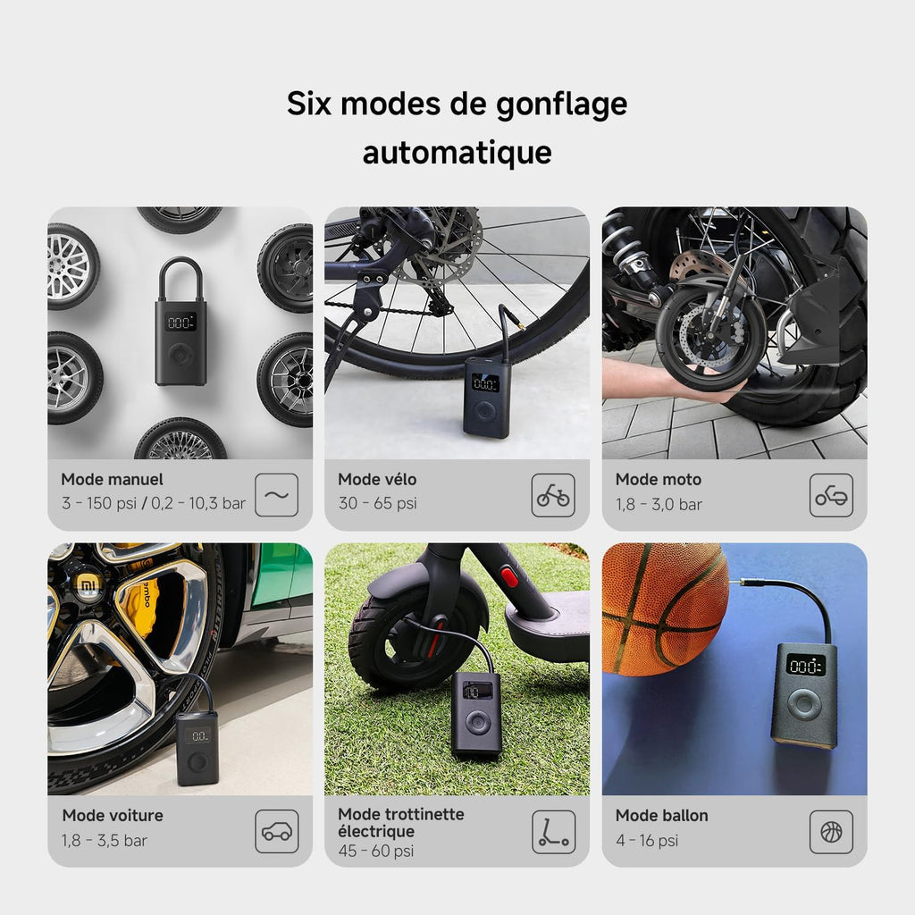 Compresseur d'air électrique portable Xiaomi 2 pour pneus de voiture