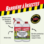 BARRIÈRE À INSECTES Insectes rampants, volants, acariens – Prêt à l'emploi 1 L + recharge de 1 L, sans objet