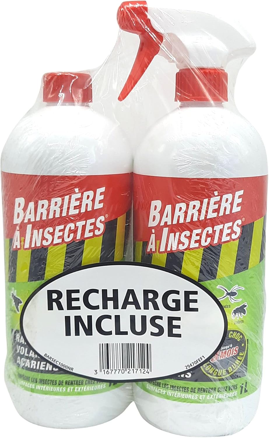 BARRIÈRE À INSECTES Insectes rampants, volants, acariens – Prêt à l'emploi 1 L + recharge de 1 L, sans objet