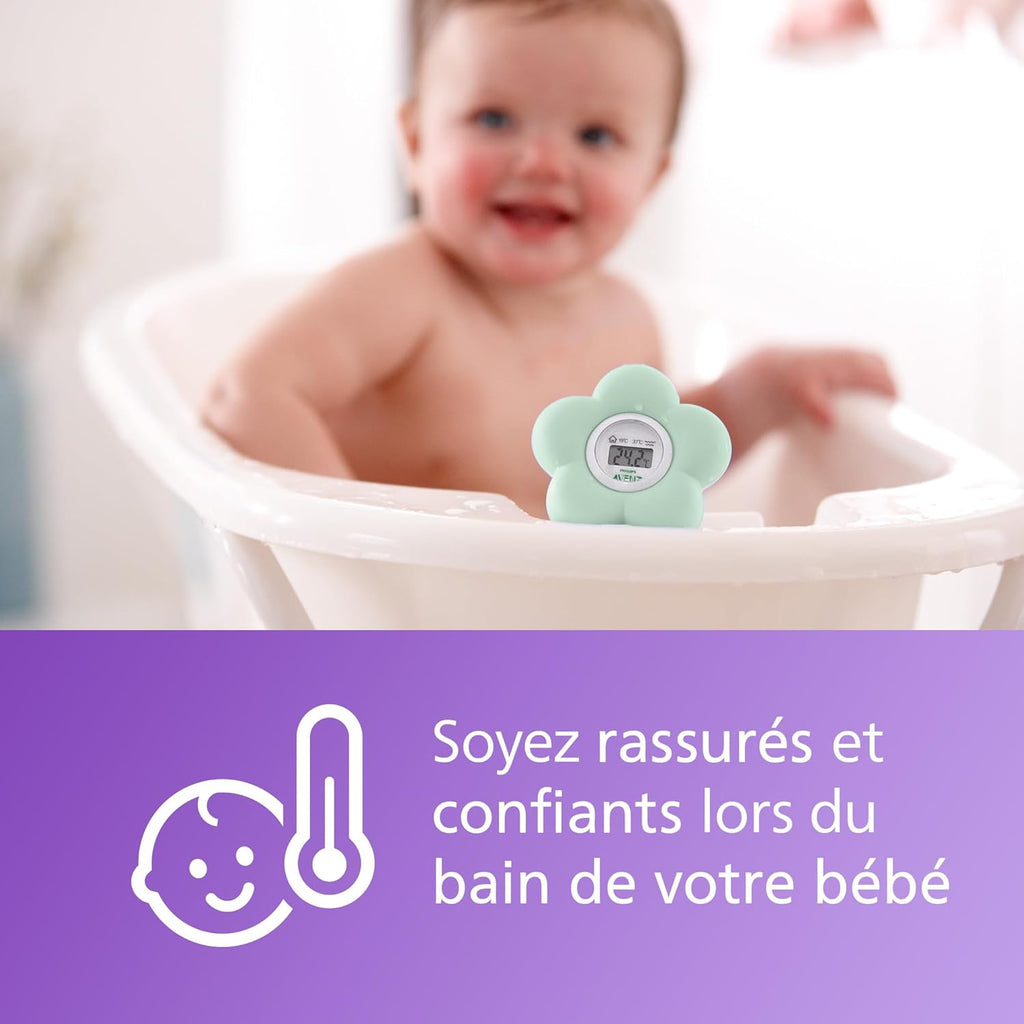 Thermomètre de bain numérique pour bébé Philips Avent, étanche et mesure précise de la température (Modèle SCH480/00)