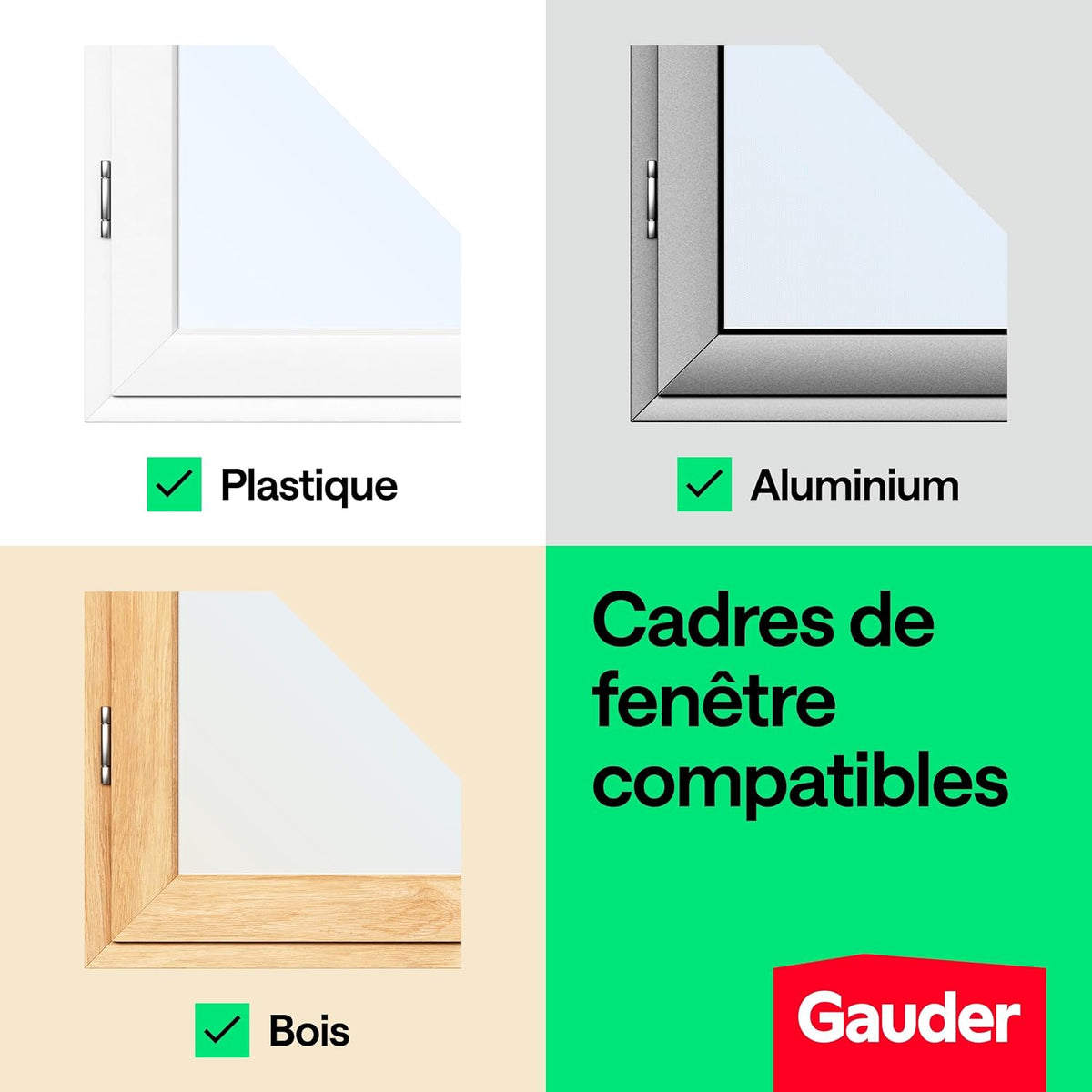 GAUDER Moustiquaire de fenêtre, filet anti-moustique (130x150 cm)